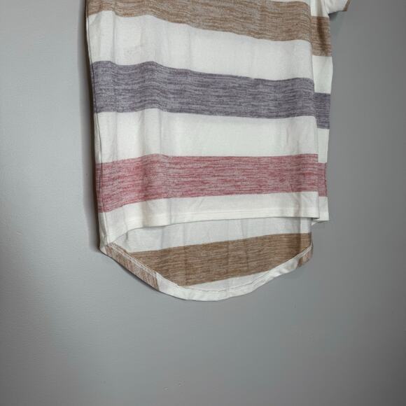 Market & Spruce Multicolor Stripe Short Sleeve Crewneck Tee NWT Small Petite - Picture 4 of 9
